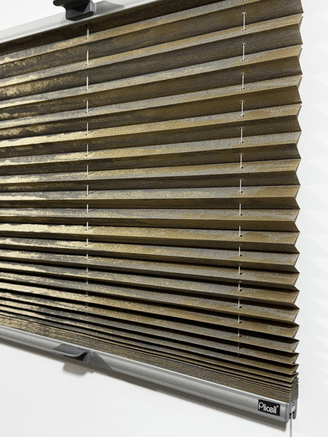 Plicell Mahogany 04 - 20 mm Ahşap Desenli Güneşlik Plise Perde