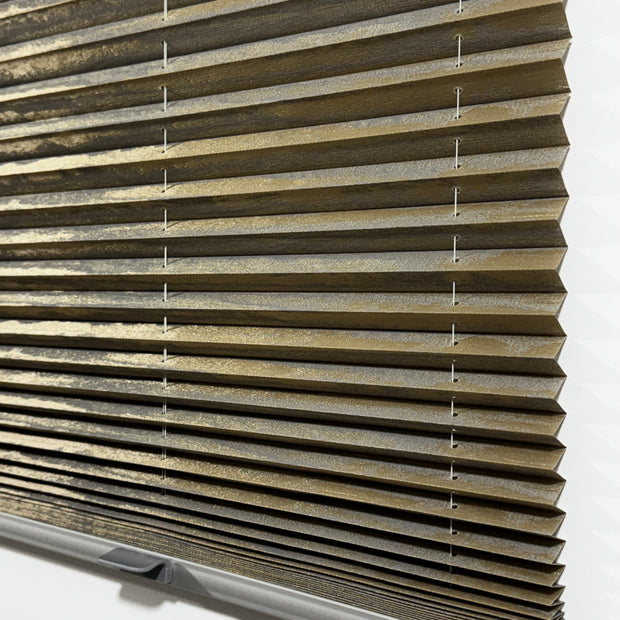 Plicell Mahogany 04 - 20 mm Ahşap Desenli Güneşlik Plise Perde