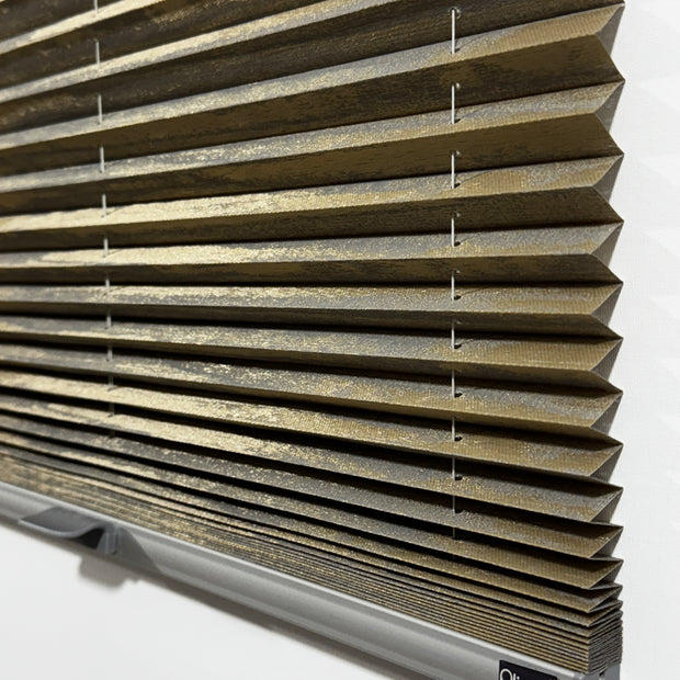 Plicell Mahogany 04 - 20 mm Ahşap Desenli Güneşlik Plise Perde