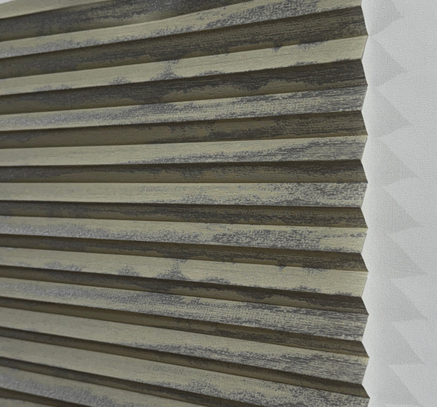 Plicell Mahogany 03 - 20 mm Ahşap Desenli Güneşlik Plise Perde